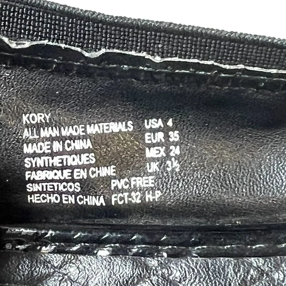 MICHAEL Michael Kors Women's Beaded Flats Youth Size 4 Comfort Shoe Black Loafer